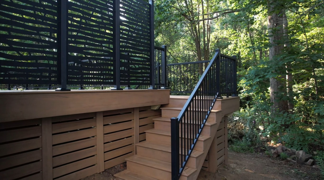 Professional deck stairs and safety railing installation